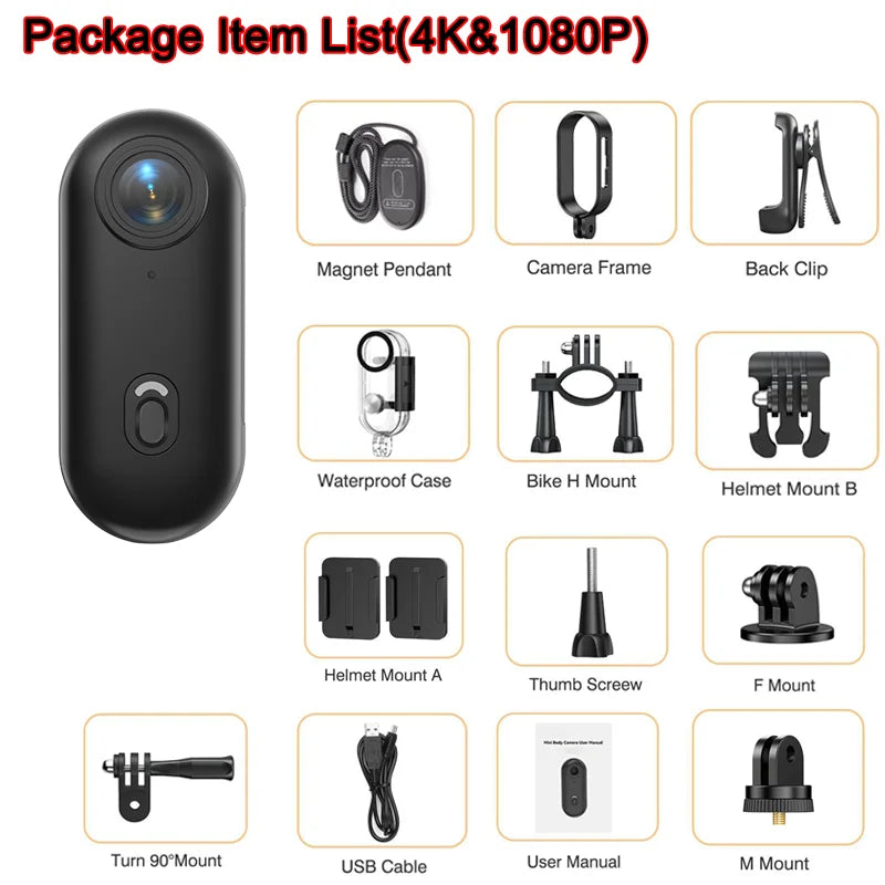 2025 Hot Gift 4K HD Mini Vlog Camera &ndash; Wireless Convenience with 128GB Storage