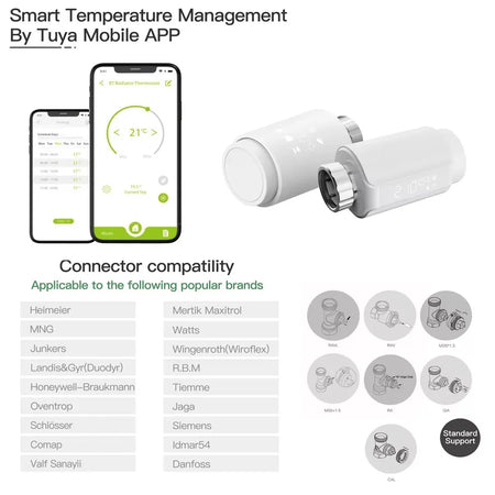 Tuya Smart Bluetooth Radiator Actuator with Programmable Thermostat