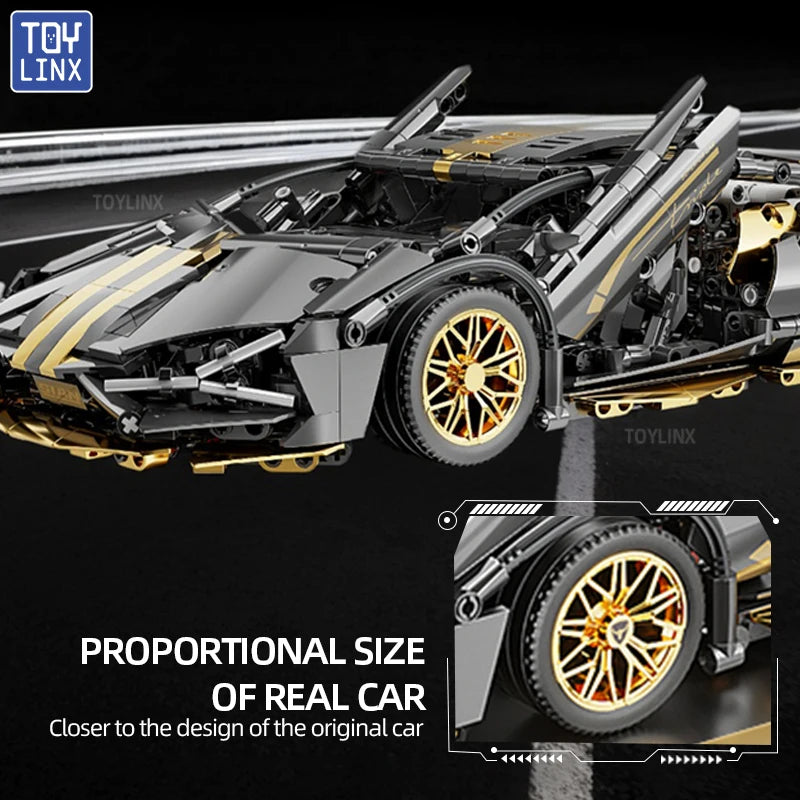 ToylinX 1To14 Σούπερκαρ Κατασκευαστικό Μπλοκ Παιχνίδι Με Ομάδα Ισχύος