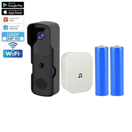 Smart Tuya WiFi Doorbell &ndash; Waterproof Battery Powered E / EU Plug