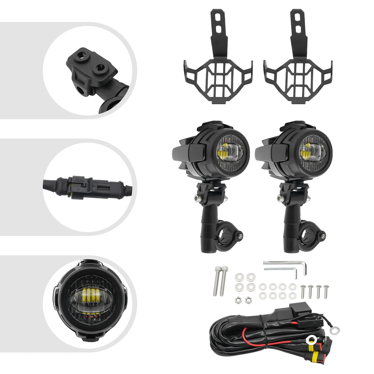 Fog Light 40W Dual LED Spotlights 18-22mm &ndash; Universal Fit