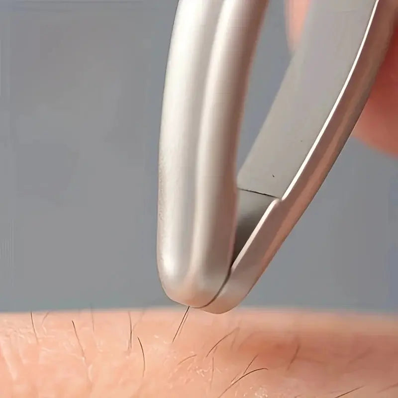 Premium Round Head Tweezers for Eyebrow & Facial Hair Removal Seamless Clips Short Hair Precision Beard Clip by InterCyprus Trading Ltd