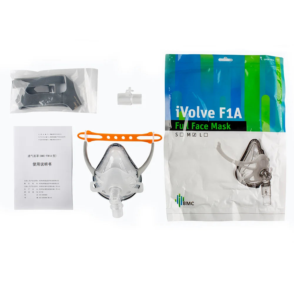 BMC F1A Full Face Mask With Headgear Clips &ndash; Sleep Aid