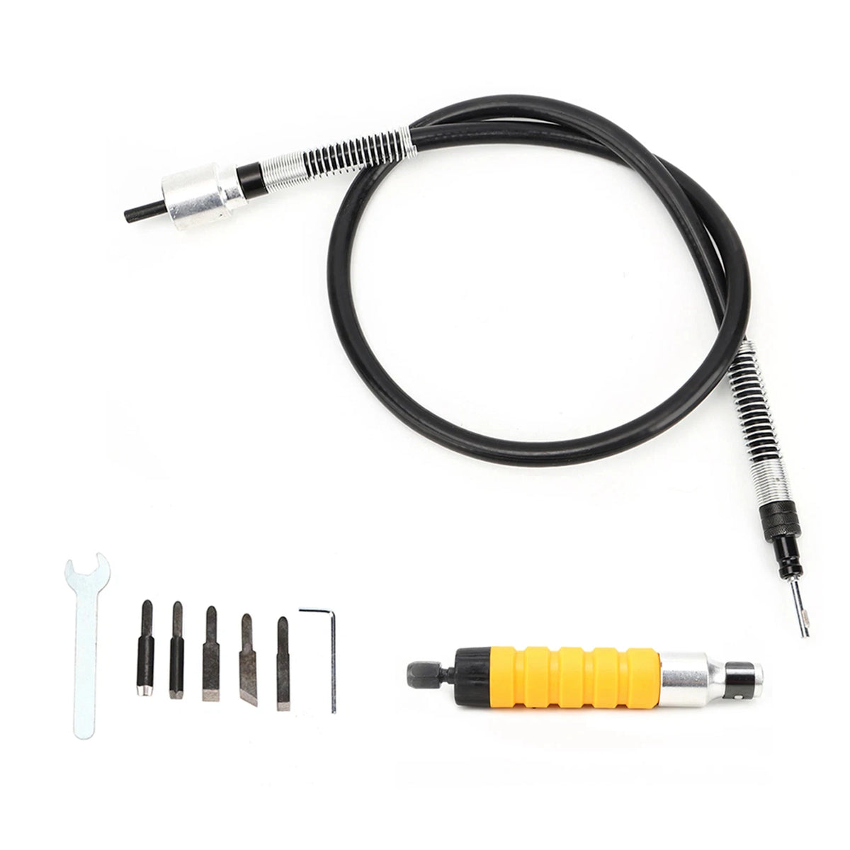 Flexible Shaft Grinder Attachment - 10X Faster Carving Sunshine Yellow