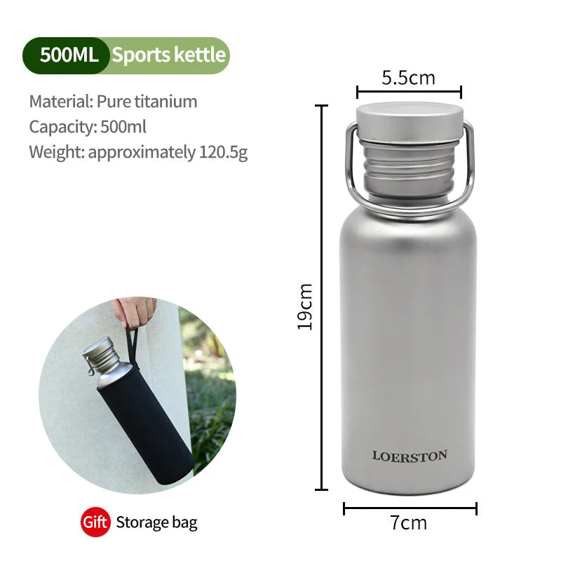 Loerston Titanium Water Bottle 601ml &ndash; Ultra Lightweight 500ml