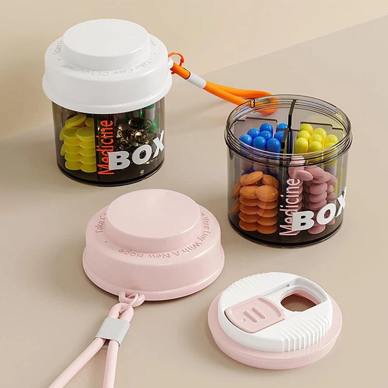 4 Compartment Small Pill Box &ndash; Moisture Proof Travel Organizer