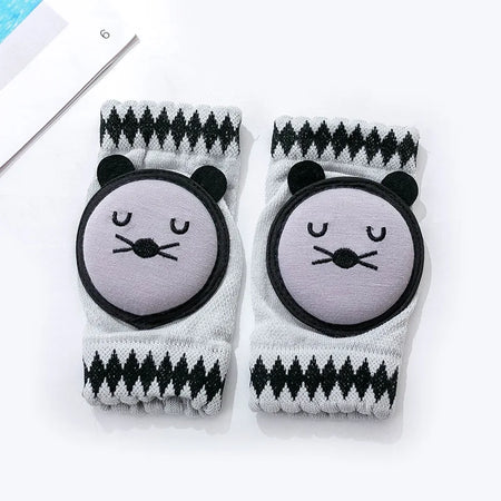 Cartoon Baby Knee Pads Mesh Cushion &ndash; Anti Slip Comfort Black Cat / 0-3 years