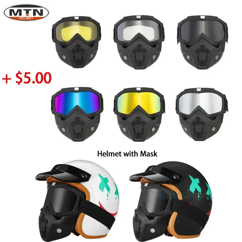 Vintage Open Face Motorcycle Helmet &ndash; Dot Certified Safety