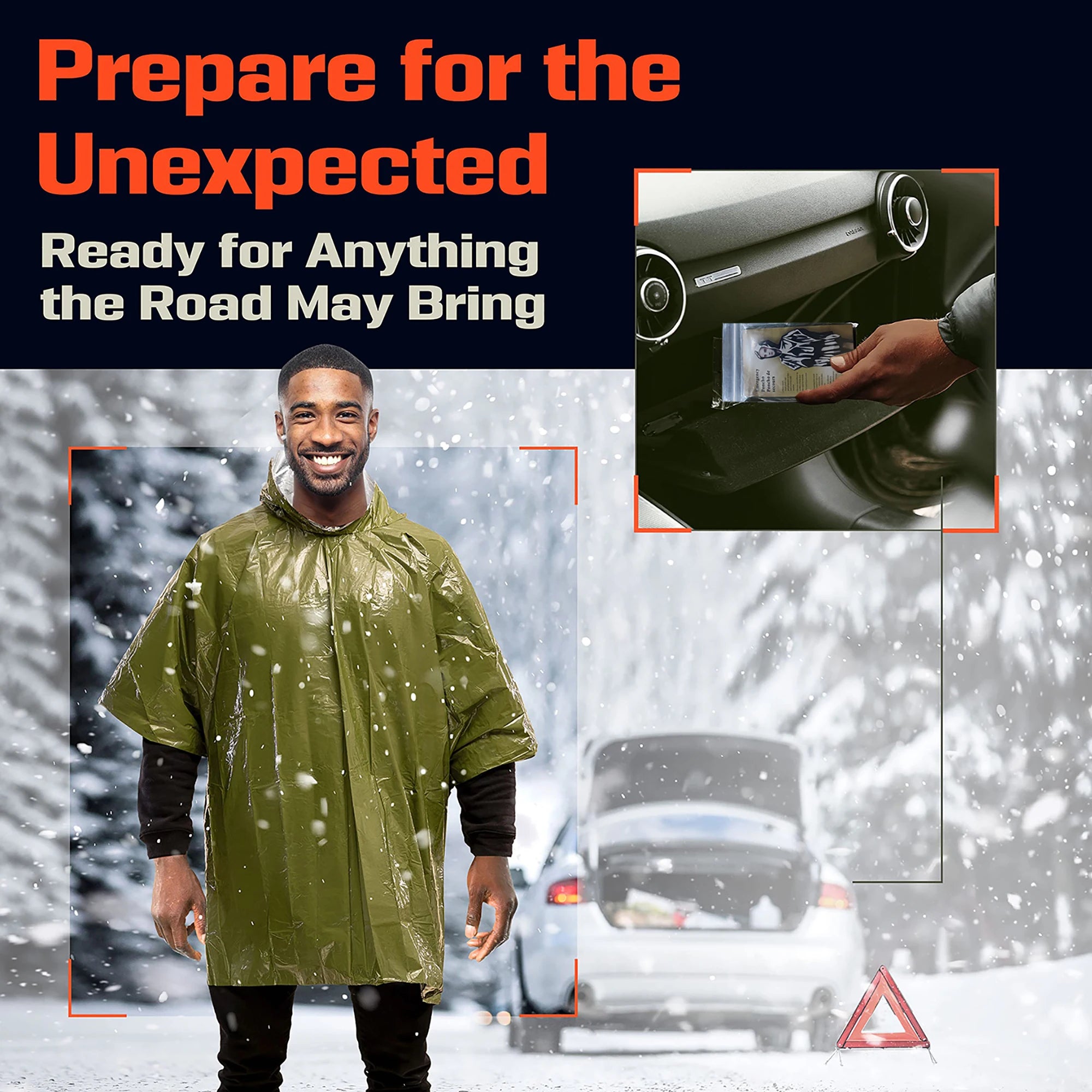Emergency Poncho 4 Pcs - Insulated Reflective Gear Plus
