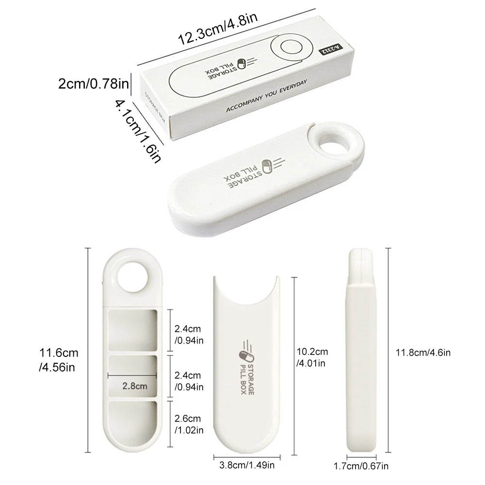 Portable Divided Pill Case &ndash; Waterproof Seal for Medication Safety