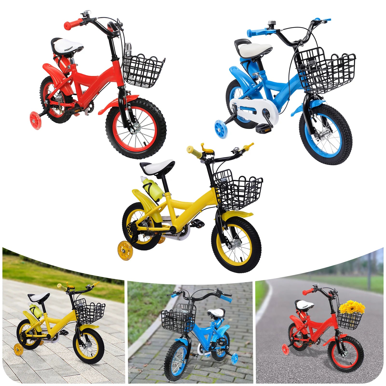 Children Toddler Bike With Basket &ndash; Adjustable Height