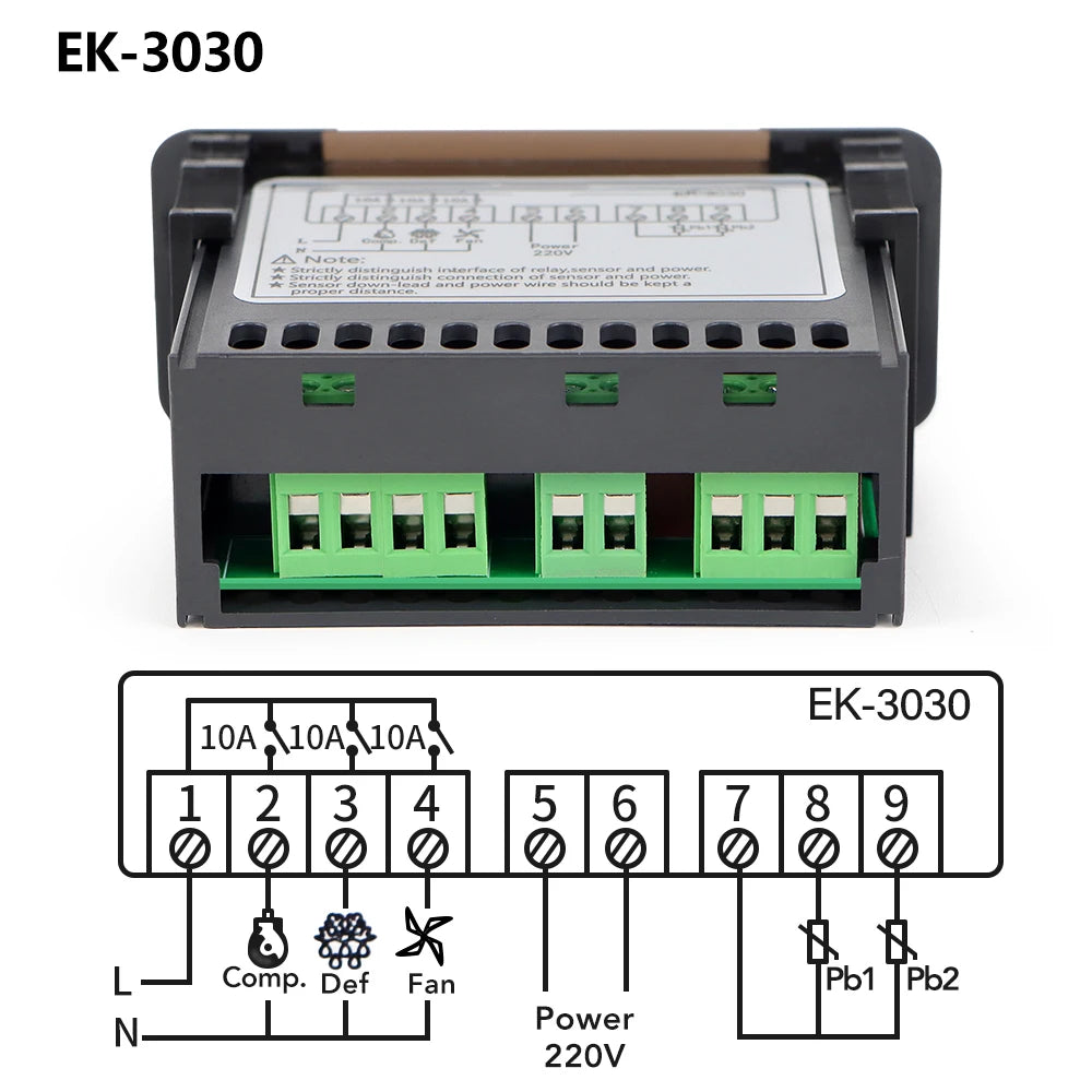 Digital Temperature Controller 220V &ndash; Defrost Thermostat EK-3030