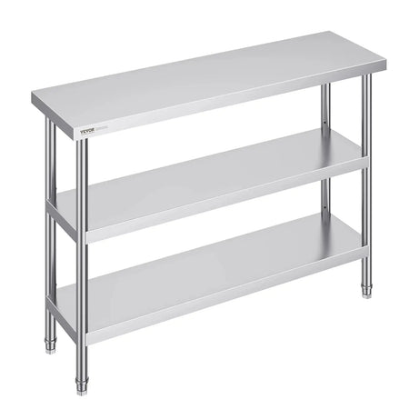 Stainless Steel Prep Table 14x48 With Adjustable Undershelf