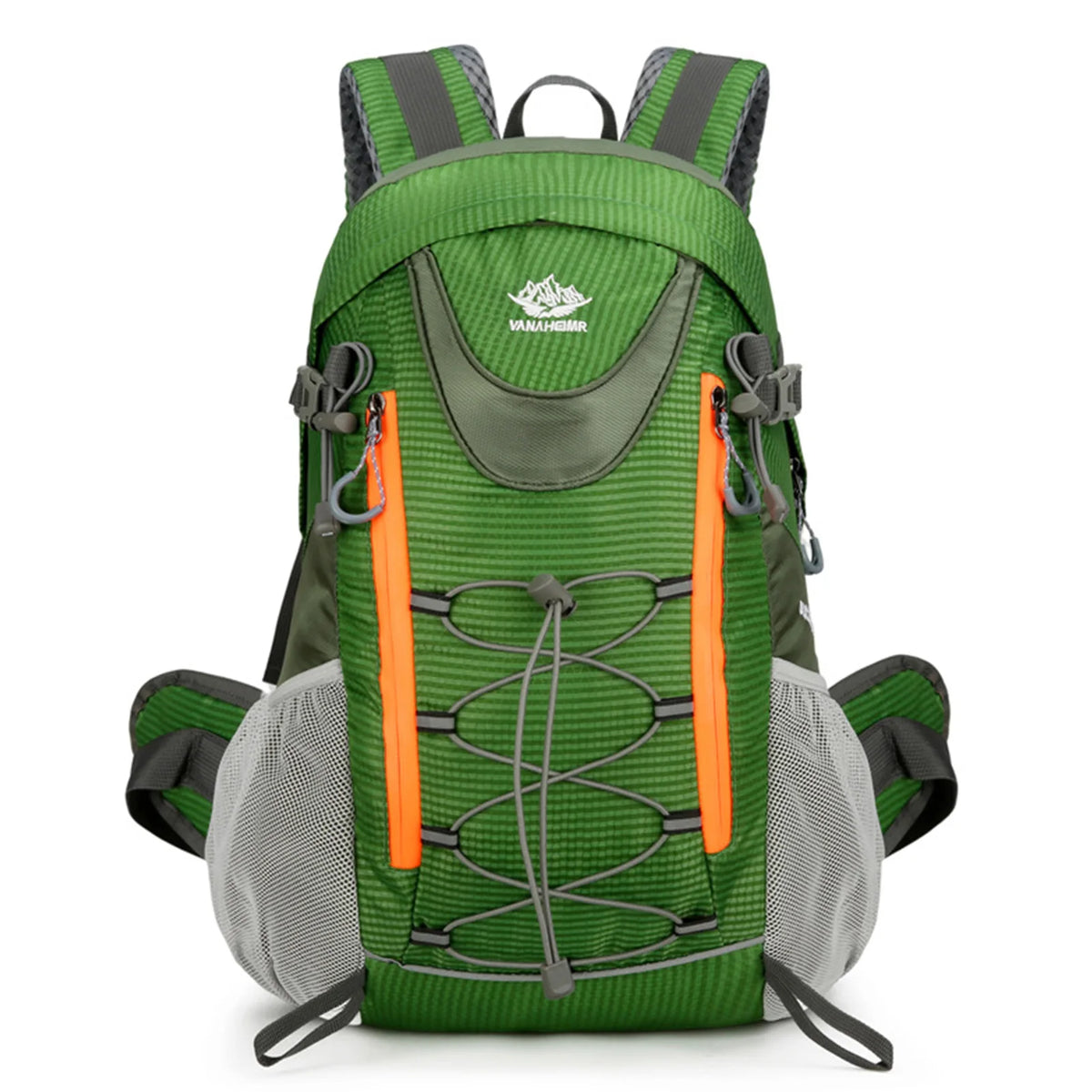 Hiking Travel Backpack 40L &ndash; Water-Repellent Nylon Exterior Green Color