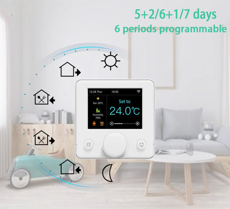 IPS Screen Smart Thermostat &ndash; WiFi Control And Voice Assist