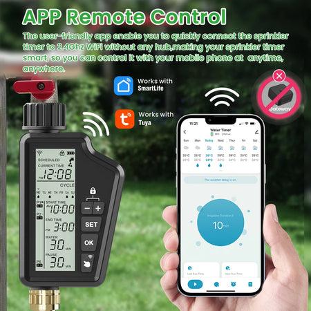 AVATTO Tuya WiFi Water Sprinkler Timer &ndash; Tuya App Compatible