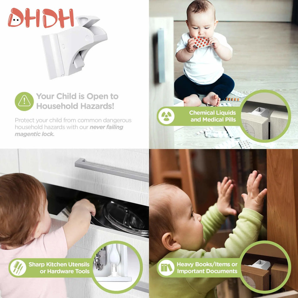Verrous de sécurité pour cabinet bébé magnétiques, autocollants ou à vis, sécurité de tiroir