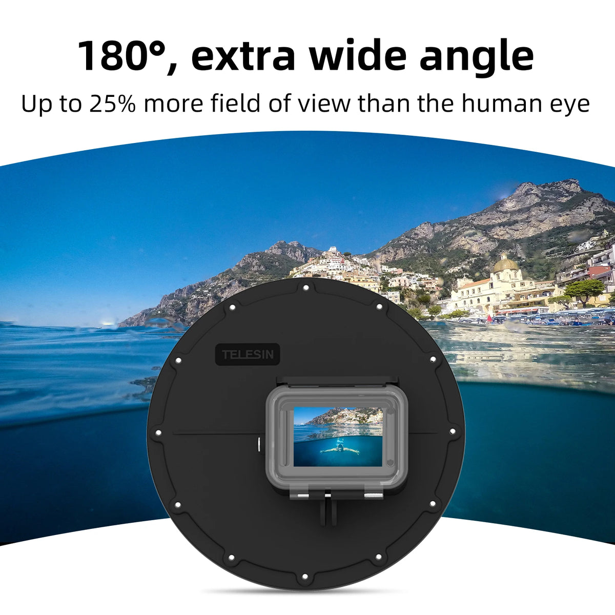 TELESIN 6 Inch Dome Port GoPro Hero 9-13 &ndash; 30M Waterproof