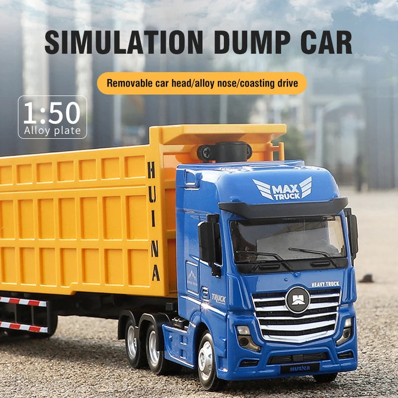 Huina 1/50 Scale Dump Truck &ndash; Realistic Diecast Design
