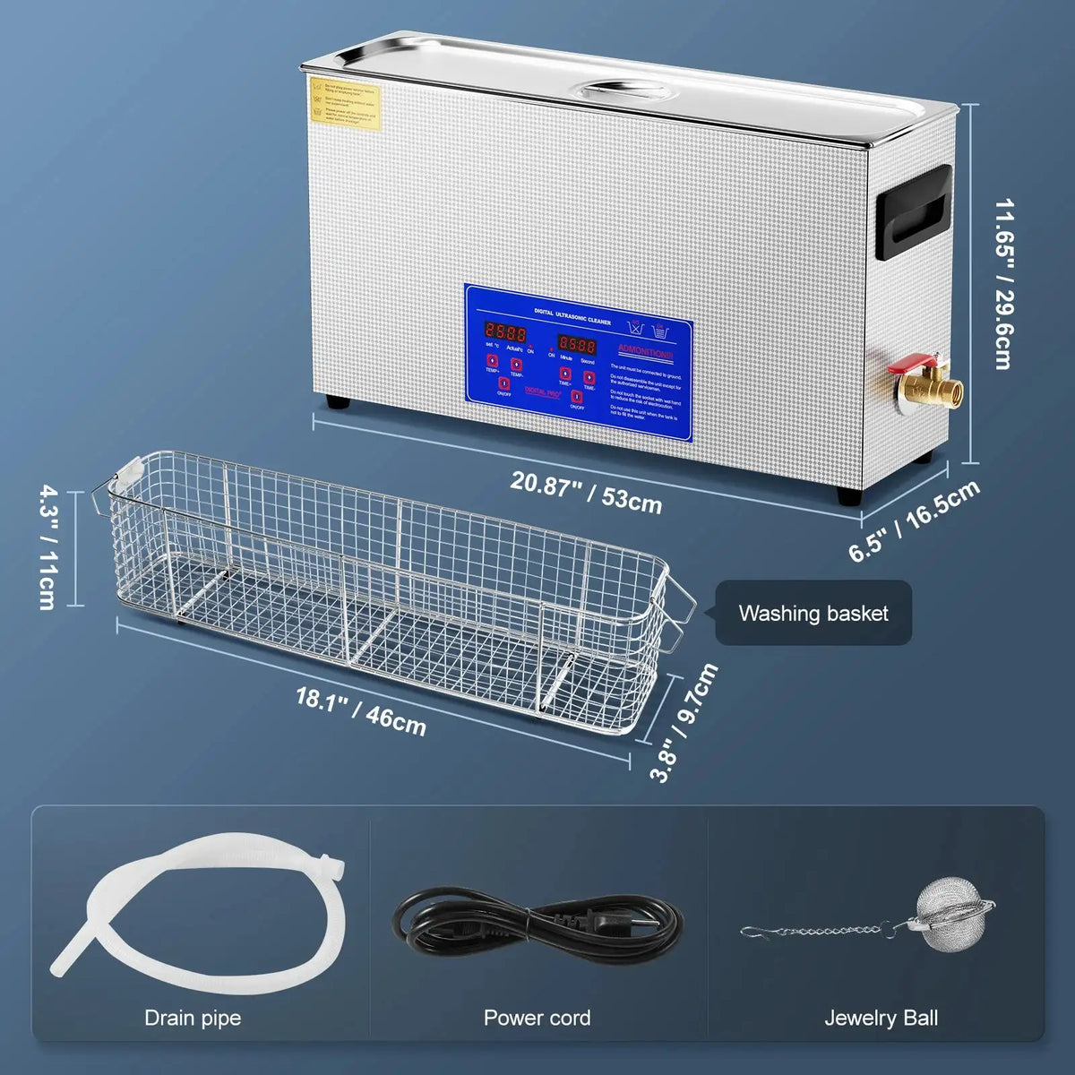 10L Ultrasonic Cleaner 300W 40kHz Timer and Heater 10L / GERMANY