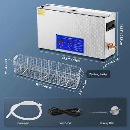 10L Ultrasonic Cleaner 300W 40kHz Timer and Heater 10L / GERMANY