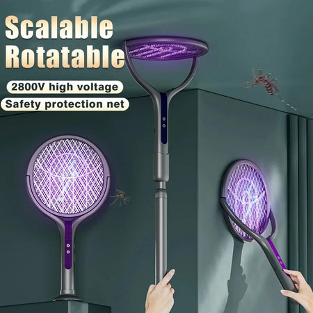 2-In-1 Mosquito Swatter Lamp &ndash; USB Rechargeable Extendable