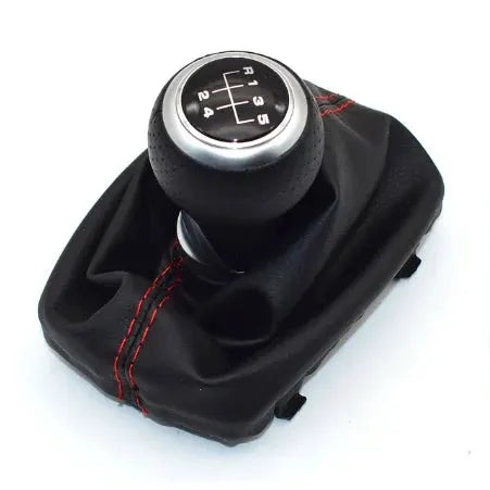 Gear Shift Knob with Leather Cover for Audi A4 B6 B7 5 6 Speed Manual by InterCyprus Trading Ltd