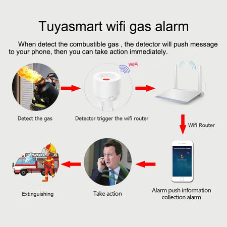 Tuya Smart WiFi Mini Gas Detector With Plug &ndash; Plug In Ready