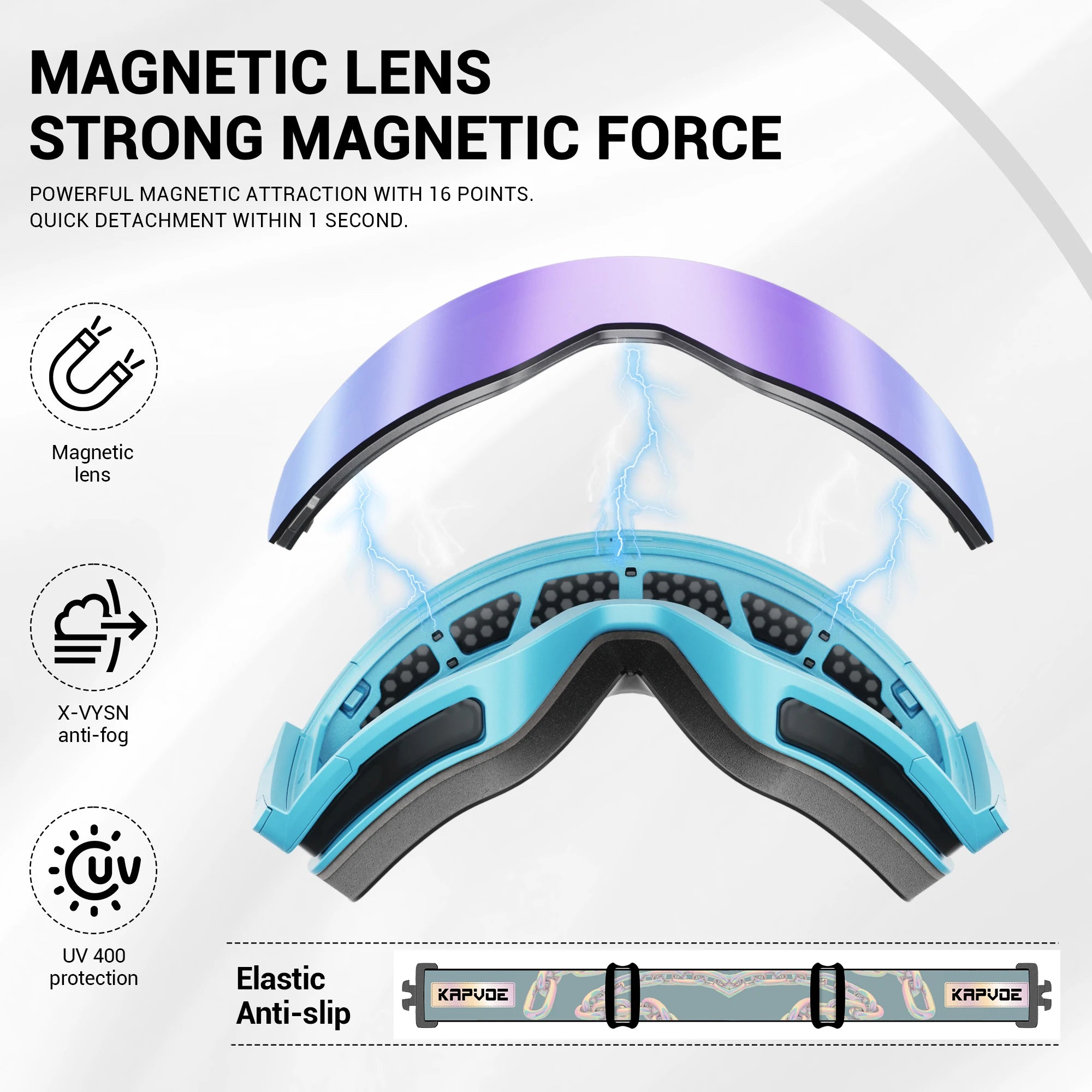 KAPVOE K718 Ski Goggles &ndash; Photochromic UV400 Anti-Fog Lenses