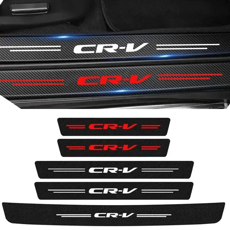 Carbon Fiber Door Sill Protector For Honda CRV HRV Civic