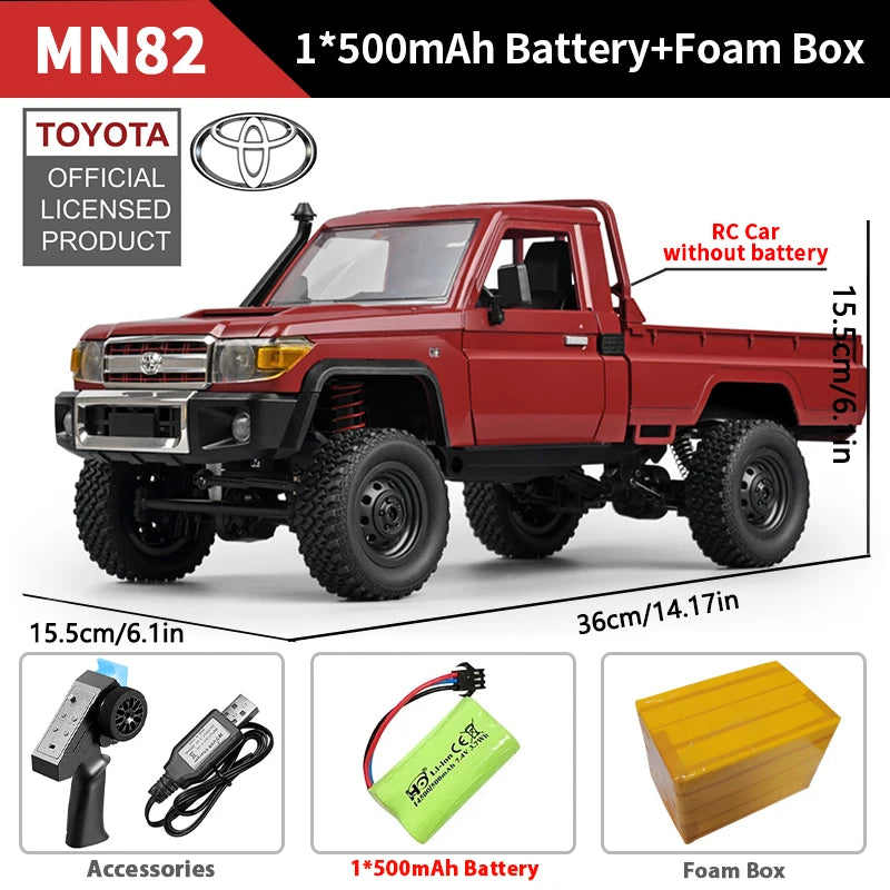 ZWN MN82 MN82S LC79 1/12 RC Pickup Truck - Off Road Capable MN82 Red 1B FB