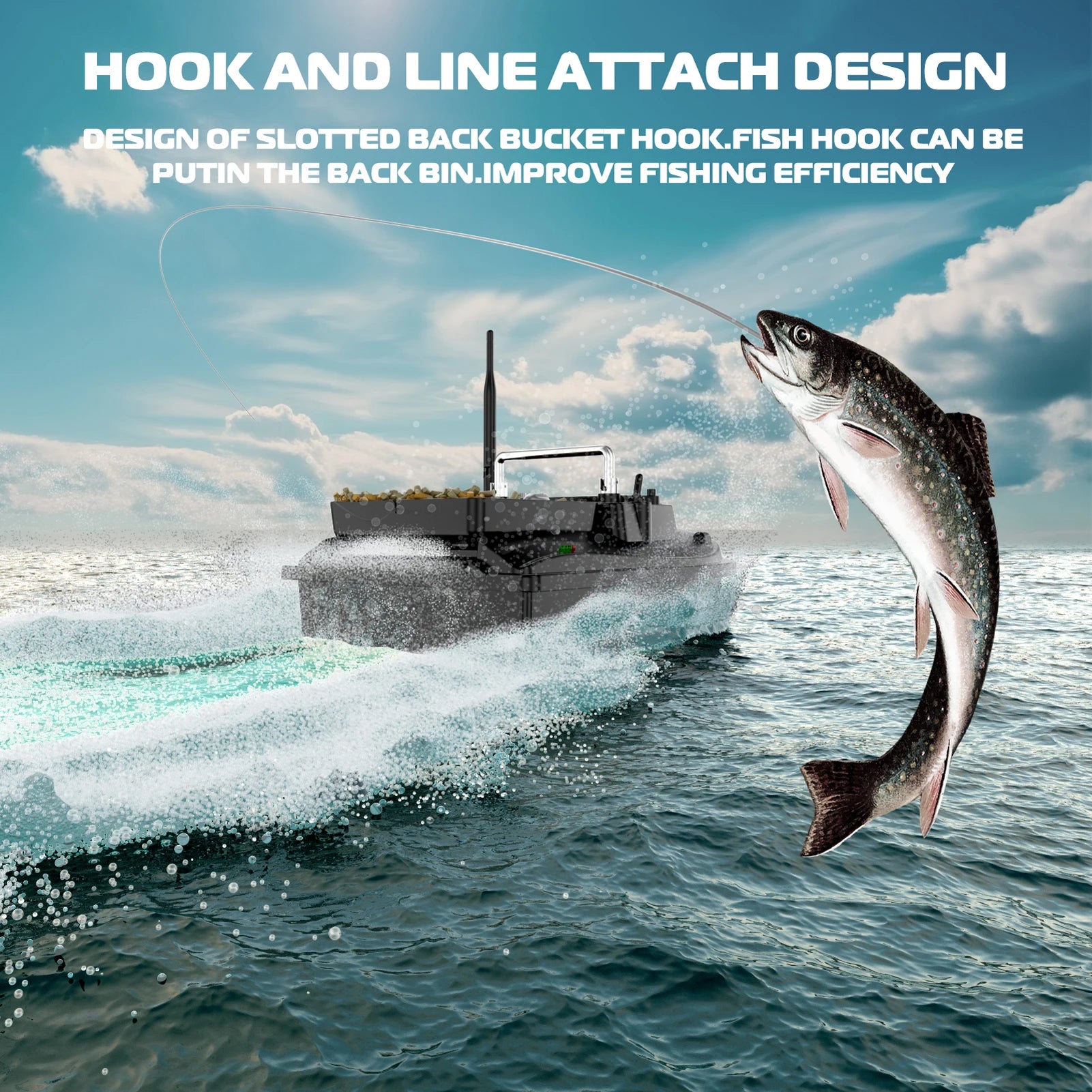 V050 Remote Control Fishing Bait Boat with Dual Motors and Fish Finder