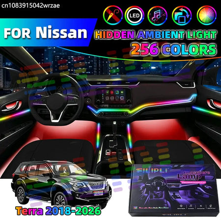 18 in 1 For Nissan Terra 2018-2026 Years Car Interior Ambient Lights Strips Breathing Lighting Kit App Control Auto LED strips by InterCyprus Trading Ltd