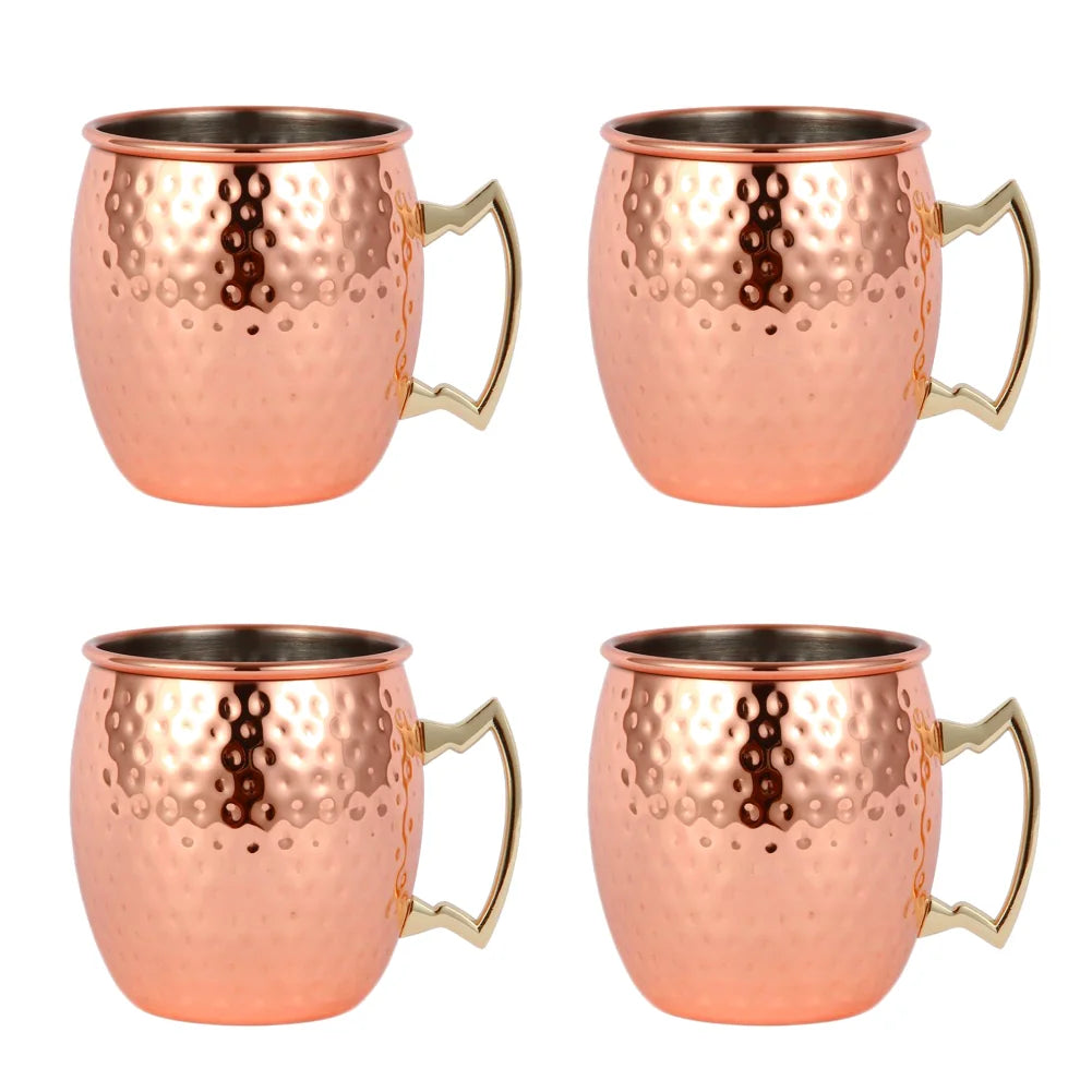 500ML Copper Moscow Mule Mug - Durable Stainless Steel 4PCS Copper Mugs / CHINA / As Show