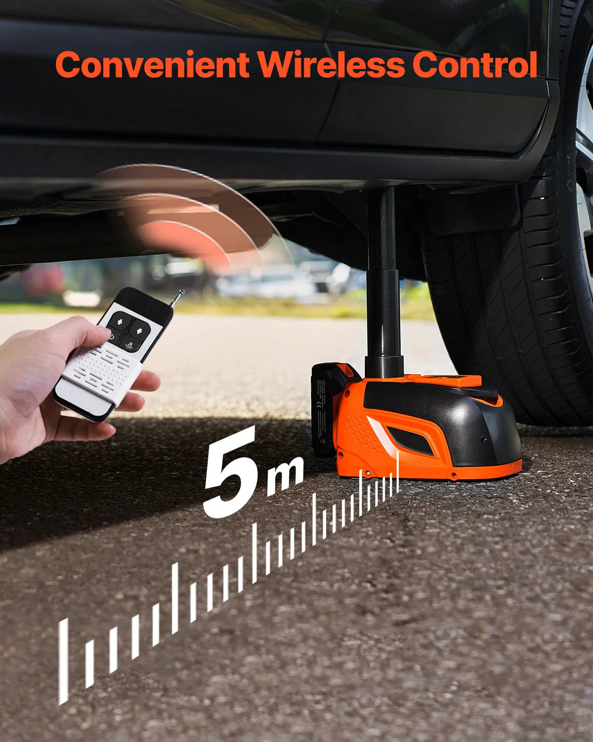 SucceBuy Electric Car Jack &ndash; 5T Adjustable With LED Light