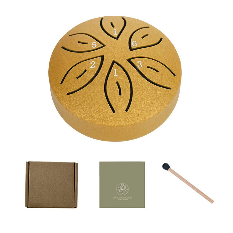 3 Inch 6 Steel Tongue Drum &ndash; Waterproof Outdoor Instrument Gold