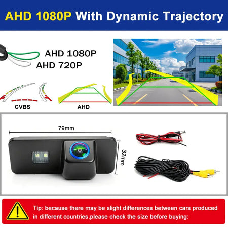 AHD 1080P Dynamic Track Rear View Camera Fit VW Magotan Golf7 Scirocco Phaeton Beetle Skoda Superb Dynamic Trajectory Waterproof by InterCyprus Trading Ltd