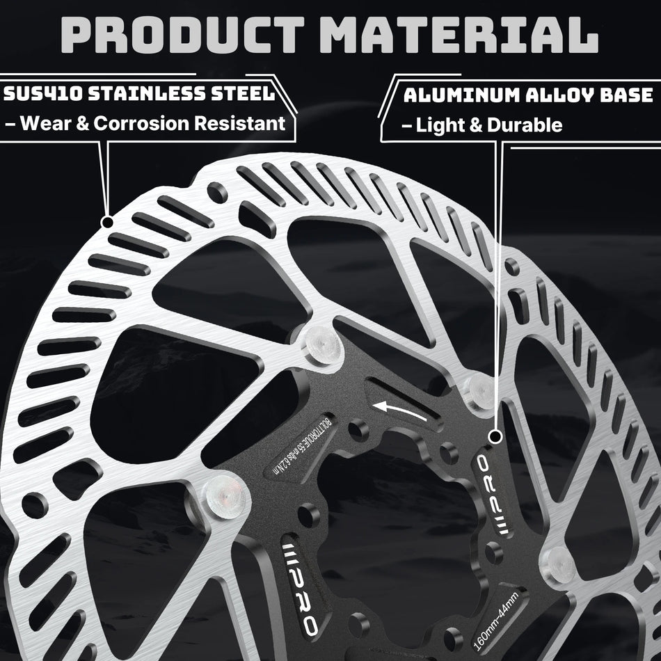 IIIPRO flydende skivebremse rotor til landevej og MTB, 140/160/180/203mm, 6 bolte
