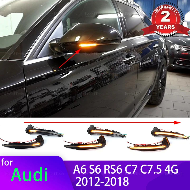 Turn Signal Lights LED Dynamic Sequential for Audi A6 C7 C7.5 RS6 S6 4G