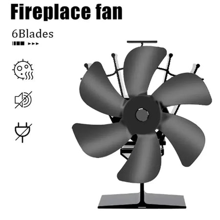 6 Blades Stove Fan &ndash; Heat Powered Quiet Performance