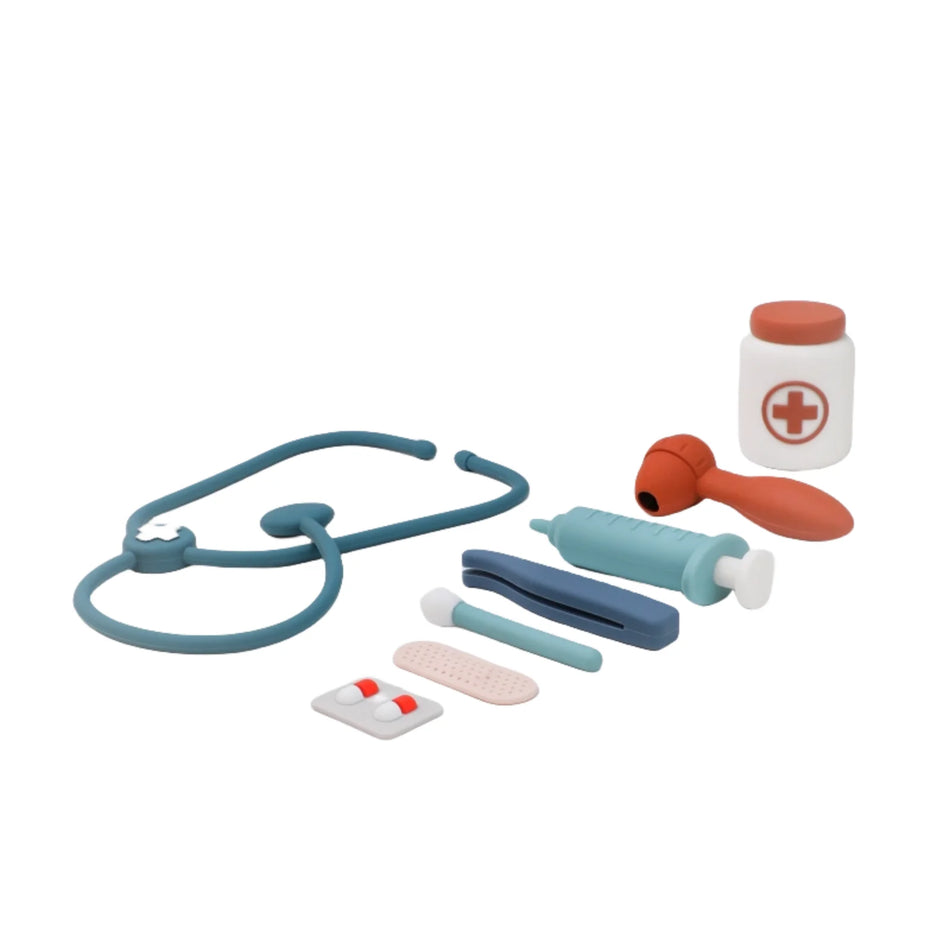 Montessori Silikonski Zdravniški Igrač Set Medicinska Škatla Učeča Igrača