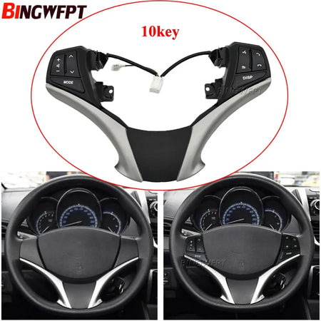 NEW Audio Control Switch Steering PAD Audio Control Button Fit for Toyota YVIOS 2014-2020 84250-0D120 842500D120-E0 by InterCyprus Trading Ltd