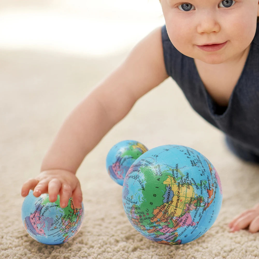 12Pcs 65mm World Map Foam Ball &ndash; Stress Relief Toy For Kids