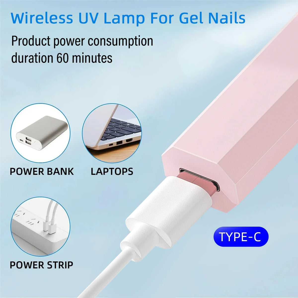 Handheld Quick Dry Nail Dryer Machine &ndash; USB Rechargeable