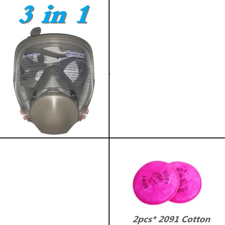 6800 Gas Mask &ndash; Anti-Fog Full Face Protection 3in1