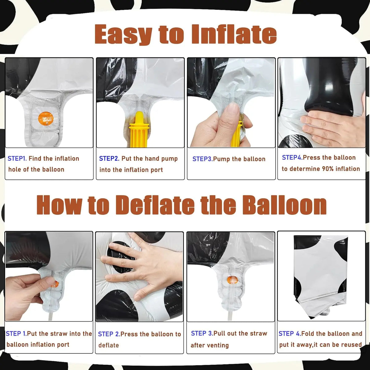 40-Inch Cow Print Number Balloon for Kids' Birthday and Party Decor