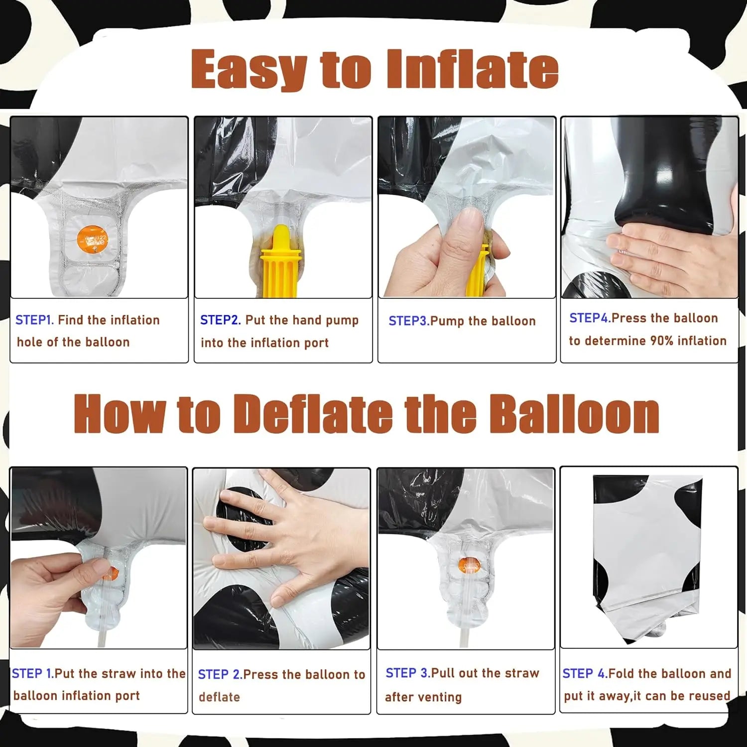 40-Inch Cow Print Number Balloon for Kids' Birthday and Party Decor