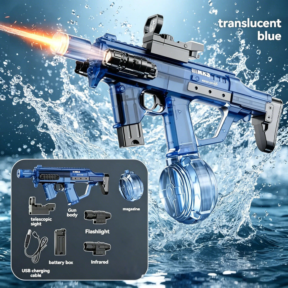 Electric Water Gun MK3 with Lights, Auto Water, Summer Beach Toy for Kids