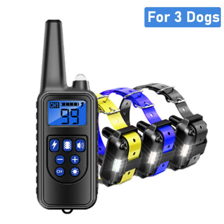 800m Electric Dog Training Collar &ndash; Waterproof Remote for 3 dogs 1 / US Plug
