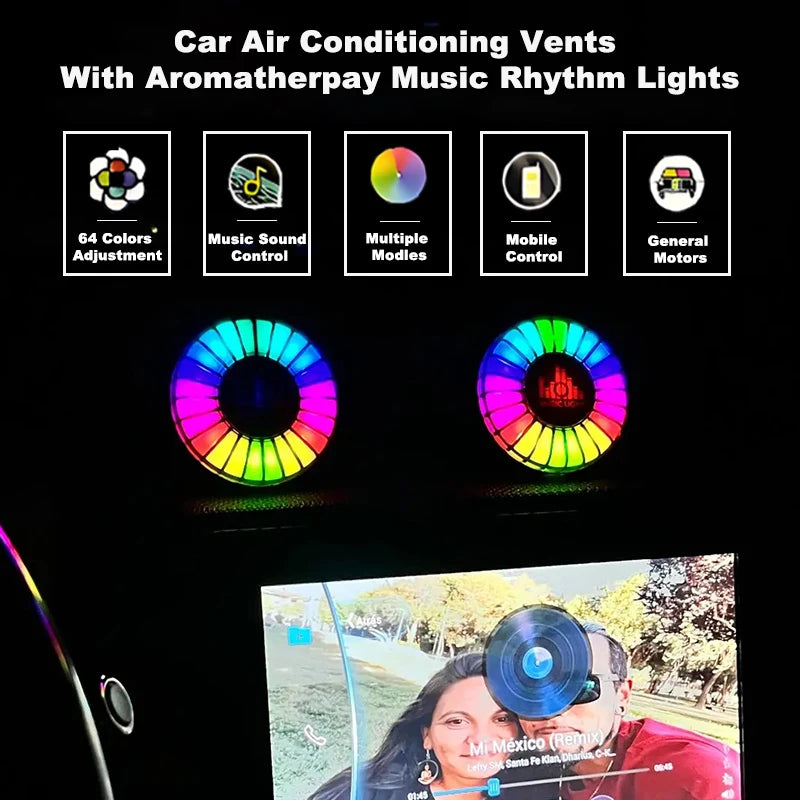 RGB LED Car Ambient Light with Aromatherapy Fragrance and Music Rhythm App